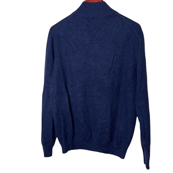 KINROSS Navy Blue Cashmere Quarter Zip Pullover sz L - Picture 3 of 6